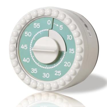 Imagem de Temporizador de cozinha, temporizador mecânico de 60 minutos com alarme alto, traseira magnética, design rosa fofo, sem necessidade de bateria, para cozinhar, assar, fazer exercícios, estudar