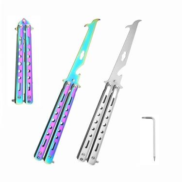 Imagem de Tosconve 2 peças de ferramenta de remoção de rocha de pneu de carro, gancho de limpeza de pneu dobrável (3ª geração) removedor de pedra para pneu de carro, motocicleta, abridor de garrafas, disjuntor