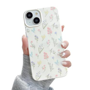 Imagem de QLTYPRI Capa para iPhone 15 Plus, linda capa de telefone estética com estampa floral rosa, proteção para câmera elevada, macia, fina, TPU (poliuretano termoplástico) à prova de choque para meninas e