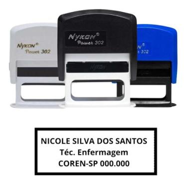 Imagem de Carimbo Personalizado Nykon 302 Power 38x14mm - Escolha a Cor! 1 dia Ú