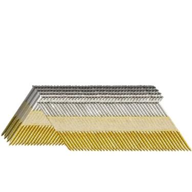 Imagem de SITLDY Pregos emoldurados de 30 a 34 graus, haste de anel de 1000 unidades, cabeça D, galvanizado, com fita de papel galvanizado a quente, para pregador de moldura de 30 a 34 graus