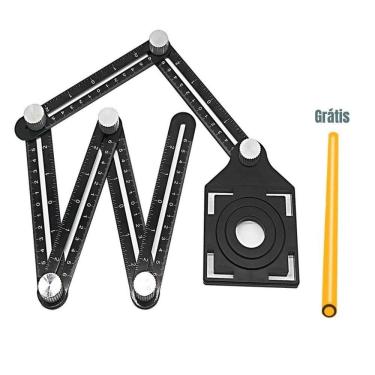 Imagem de Gabarito Régua Esquadro Articulado Multiangular Marcar