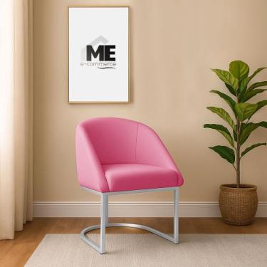 Imagem de Banqueta Poltrona Lua Penteadeira E Salão Com Base Metálica prata, ros