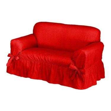 Imagem de Capa Sofá 2 Lugares Avulso Gorgurão Maquinetado Vermelho