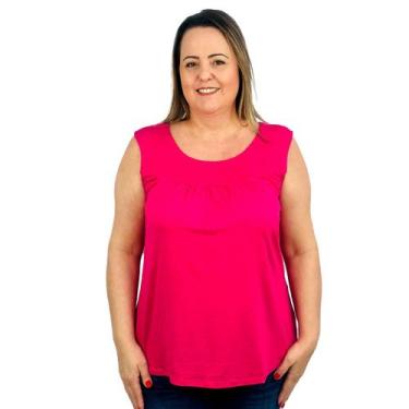 Imagem de Blusa Feminina Senhora Bata Regata Lisa - Coalizão Fashion, Pink, gg