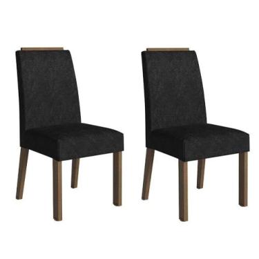 Imagem de Kit 2 Cadeiras De Jantar 4255 Com Espaldar Rustic-oxford Madesa