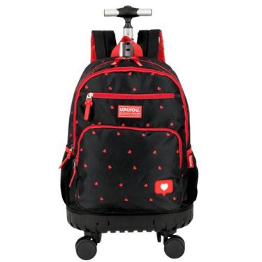 Imagem de Mochila 2em1 4 Rodas Costas 360 Up4You Cherry Love, Preto