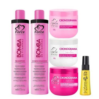 Imagem de Kit Force de Frizz Home Care Bomba de Vitaminas Cronograma Capilar 6 I