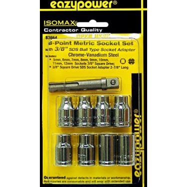 Imagem de Conjunto de adaptadores Eazypower 83664 6 pontos métricos 5 mm-12 mm 3/20.3 cm Sock SDS (9 peças)