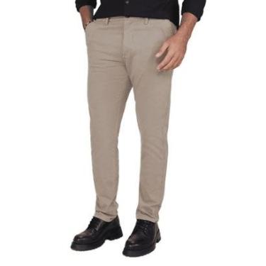Imagem de Calça Sarja Masculina Lado Avesso Rodrigo Bege - LH17110-Masculino