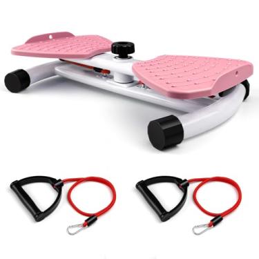 Imagem de Máquina de torção de cintura com capacidade de peso de 136 kg, treino abdominal para cintura fina e exercício abdominal central, equipamento de ginástica em casa sem ruído para mulheres e homens, rosa