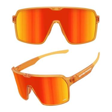 Imagem de grinderPUNCH Óculos De Sol Esportivos Polarizados Para Homens E Mulheres, Óculos De Sol Leves Com Proteção Uv Para Caminhadas Na Neve, Ciclismo, Corrida E Pesca (Laranja)