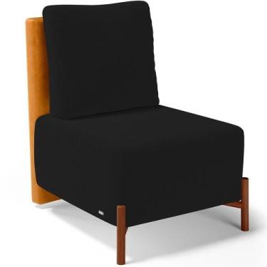 Imagem de Poltrona Decorativa Living Pés Madeira Hungria L02 material sintético 