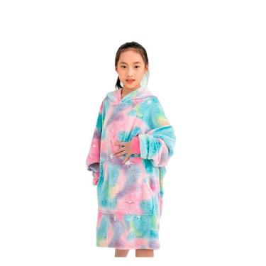 Imagem de Suéter de pelúcia de lã com capuz fluorescente para meninas - Lightbek