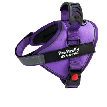 Imagem de Peitoral essencial personalizado para cães, colete personalizado para animais de estimação com nome e número de telefone, sem asfixia, refletivo, ajustável e acolchoado, fácil de caminhar e treinar