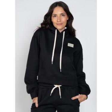 Imagem de Moletom Billabong Fech Palmin Kendall Etiqueta Preto-Preto-P-Feminino
