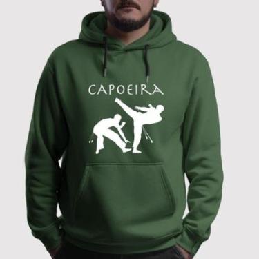 Imagem de Blusa de Moletom Flanelada Canguru Com Capuz Estampada Capoeira-Masculino