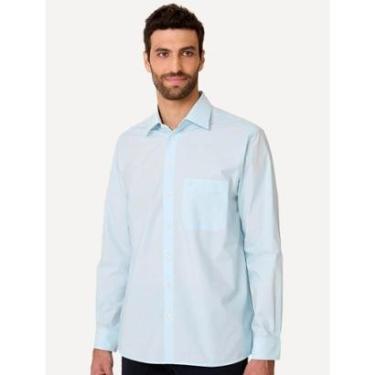 Imagem de Camisa Dudalina Masculina Comfort Tricoline Lisa Azul Claro-Masculino