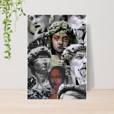 Imagem de Quadro Artes Clássicas Engraçadas Monalisa A4  Placa MDF 06 - Lomi Art