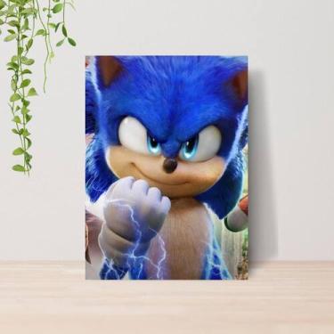 Imagem de Quadro Decorativo Sonic Infantil A4  Placa MDF 08 - Lomi Art