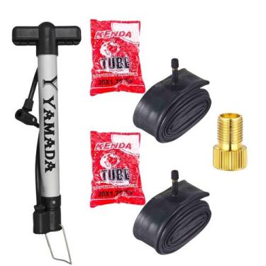 Imagem de Bomba De Ar Bicicleta Yamada Alumínio + Camara De Ar Bmx Aro 20 X 1.75