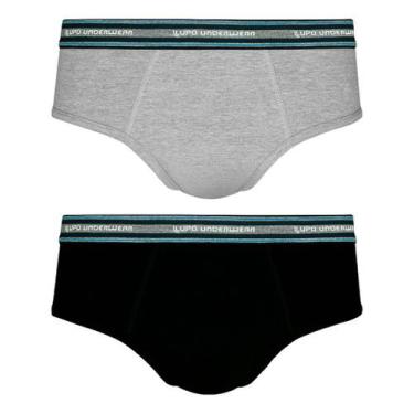 Imagem de Kit 2 Cuecas Lupo Slip Algodão 524 casapaula, Cinza, GG