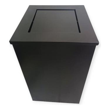 Imagem de Lixeira Quadrada Preta Fosca Inox 100 Litros