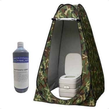 Imagem de Kit Vaso Sanitário Portátil 10 L + Sanitizante + Barraca - Seaflo, Cam