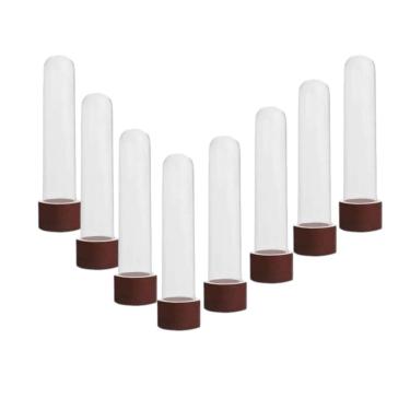 Imagem de Kit 50 Un Tubete Acrílico Com Tampa Marrom 12Cm Para Festas