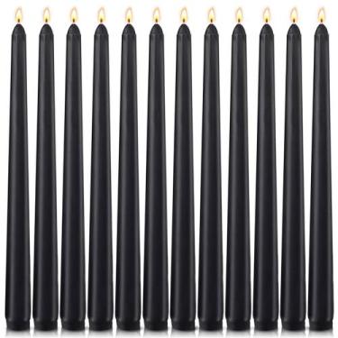 Imagem de Velas cônicas Sihuida Black de 10 polegadas sem perfume, sem gotejamen