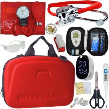 Imagem de Kit Enfermagem Estagio Super Luxo Medidor de Glicose Completo Premium,