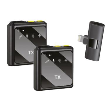 Imagem de Microfone Duplo Lapela Sem fio Antirruído Compatível Iphone