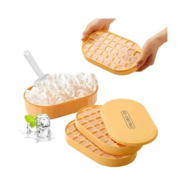 Imagem de Bandeja para Cubos de Gelo Dupla Camada (72 Cubos) com Tampa e Estojo 