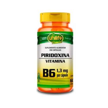 Imagem de Piridoxina Vitamina B6 1,3mg 60 Capsulas Unilife, Sem sabor