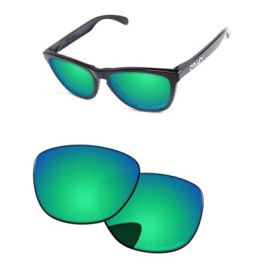 Imagem de PapaViva Lentes de reposição para óculos de sol Oakley Frogskins OO9013 55 mm verde esmeralda polarizada