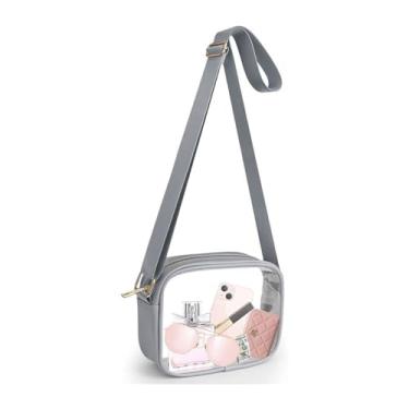Imagem de Bolsa transparente para eventos de estádio, bolsas transversais para mulheres - cinza