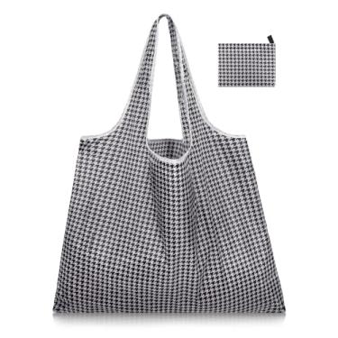 Imagem de Sacolas de compras reutilizáveis de poliéster dobrável, lindas sacolas de compras reutilizáveis para mulheres, grandes, resistentes, laváveis na máquina, Xc-131, Large