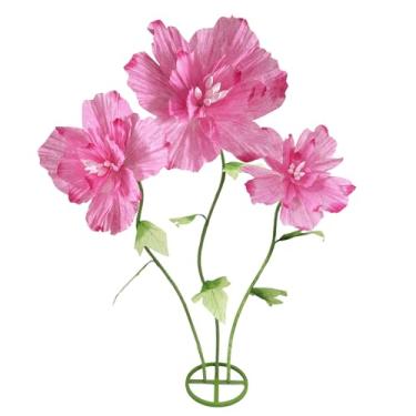 Imagem de Scuyari Decoração grande de flores de papel artificial, flor falsa gigante com base e hastes grandes, decoração de festa de casamento, decoração de banquete, vitrine, adereços de fotografia, rosa