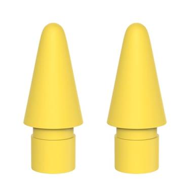 Imagem de Pacote com 2 pontas de caneta compatíveis com pontas de caneta Apple Pencil 1ª 2ª geração (amarela)