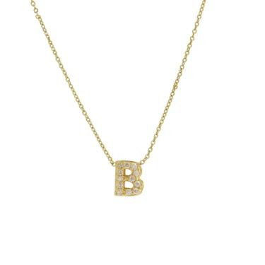 Imagem de 1 conjunto de letras A-Z banhado a prata com colar de diamantes para mulheres, colar feminino, joia fina, presente para mamãe, 48.5cm, Cobre, Sem Pedra Preciosa