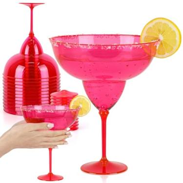 Imagem de Pacote com 12 copos de plástico Margarita de 850 g Copos de Martini jumbo de vidro Margarita Jumbo Copos de coquetel removíveis para amantes de tequila, jantares mexicanos, decorações de festa de