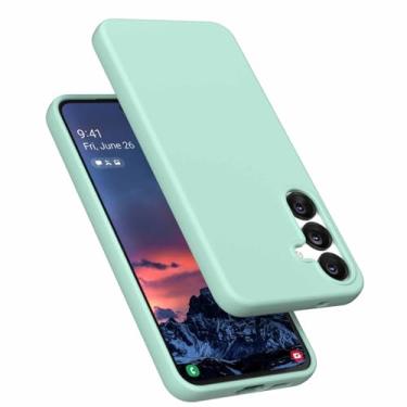 Imagem de E Segoi Capa para Galaxy S25 Plus, borracha gel de silicone líquido, à prova de choque, forro de tecido de microfibra macio, almofada compatível com Galaxy S25 Plus de 6,7 polegadas (menta, S25 Plus)