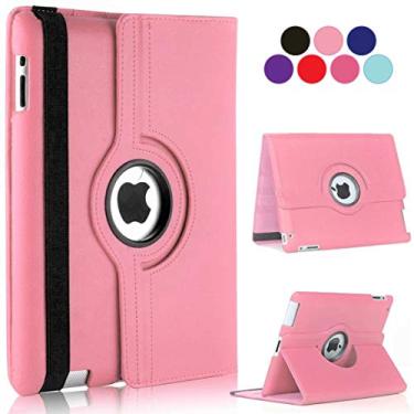 Imagem de Vultic [Rotativa] Capa para iPad Mini 1/2/3, suporte de 360 graus [hibernar/despertar automático] Capa inteligente de couro fólio (rosa claro)