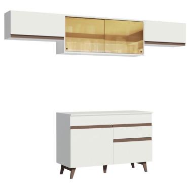 Imagem de Cozinha Compacta Madesa Reims Com Armário E Balcão Branco