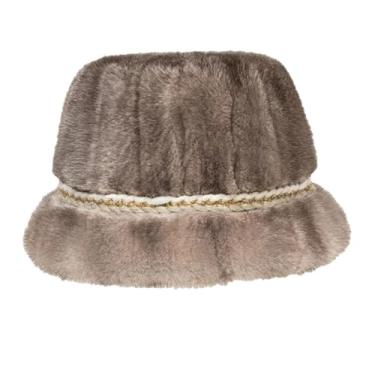 Imagem de Chapéu de pescador feminino casual quente chapéu tamanho grande inverno exterior boné cinza tamanho único