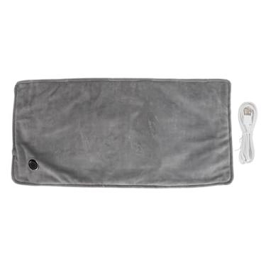 Imagem de Cobertor elétrico aquecido tecido macio com 3 engrenagens de temperatura ajustável alimentado por USB leve e portátil para viagens de escritório em casa Fibra sintética 60 x 29 cm