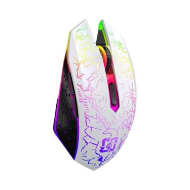 Imagem de Mouse Gamer Ergonômico Sem Fio RGB 2.4G Bluetooth 1600DPI Com 6 Botões