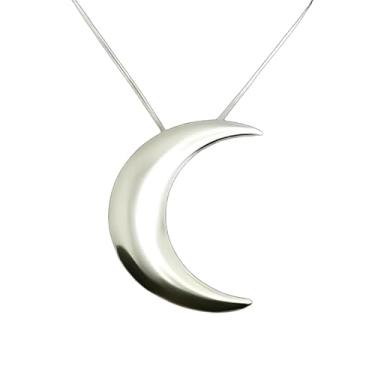 Imagem de Colar Feminino com Prata Corrente Veneziana 45cm com Pingente de Lua Crescente Joia Minimalista Delicada Hipoalergênica Brilho Eterno