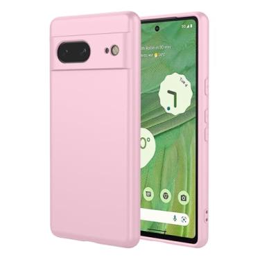 Imagem de EUAGVQY Capa para Pixel 7 Google 7, silicone líquido com proteção total do corpo, forro de microfibra macio, antiarranhões, à prova de choque, capa protetora para Google Pixel 7, rosa