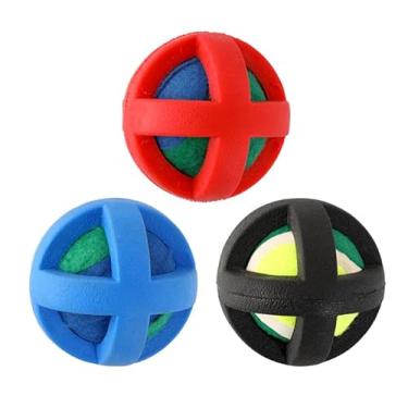 Imagem de Bola de mastigar de cachorro interativa para cães com revestimento de borracha durável com bola de tênis interna para cães pequenos, médios e grandes (1 pacote, as cores podem variar) 8,9 cm de